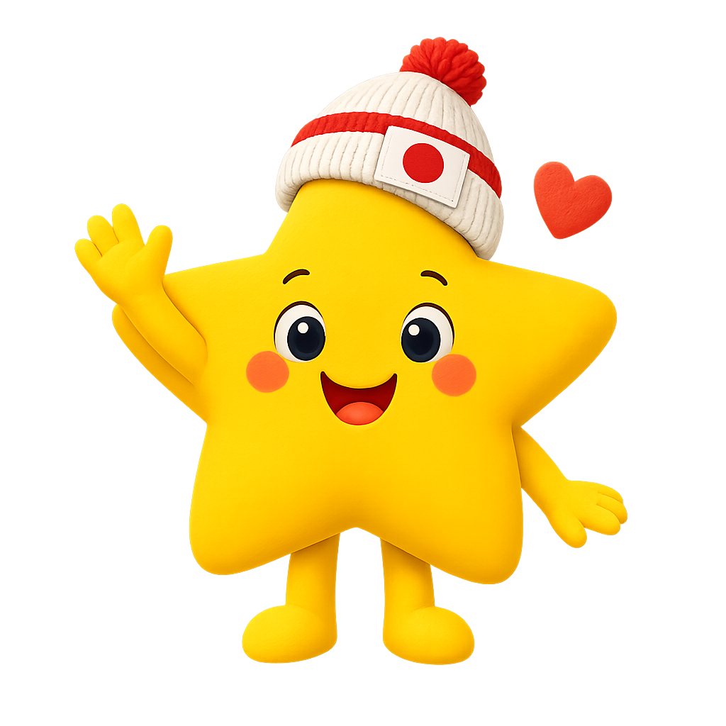 A cheerful star mascot