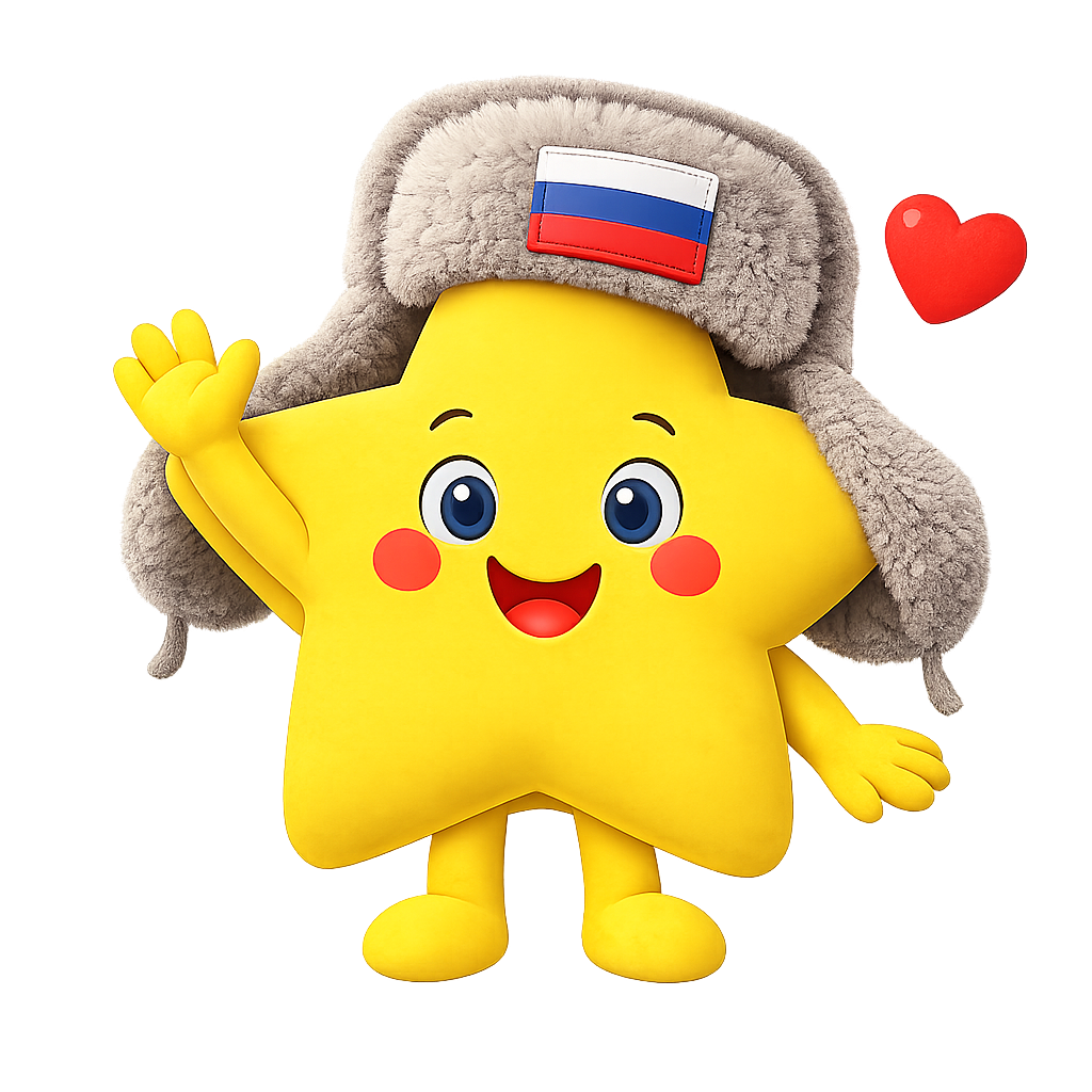 A cheerful star mascot